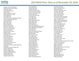 Schools and Organizations Currently Participating in FAFSA Plus+