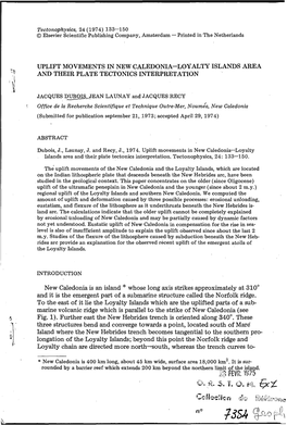 Uplift Movements in New Caledonia-Loyalty Islands Area and Their Plate Tectonics Interpretation