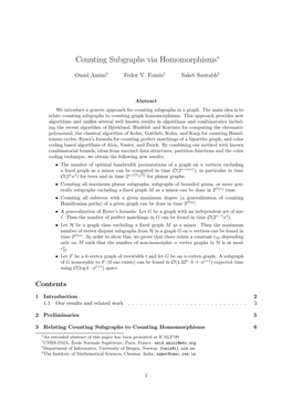 Counting Subgraphs Via Homomorphisms∗