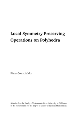 Local Symmetry Preserving Operations on Polyhedra