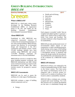 Breeam Dovetail Partners, Inc