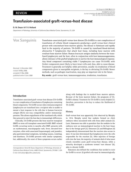 Transfusion-Associated Graft-Versus-Host Disease