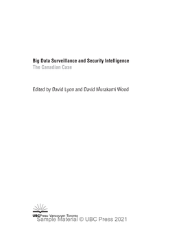 Big Data Surveillance and Security Intelligence the Canadian Case