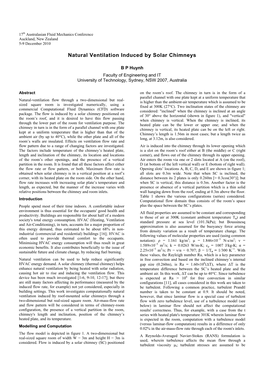 Natural Ventilation Induced by Solar Chimneys