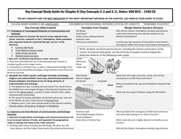 (Key Concepts 2.3 and 3.1), Dates: 600 BCE – 1450 CE