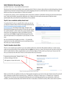 Safe Website Browsing Tips
