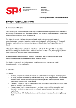 Student Political Platform