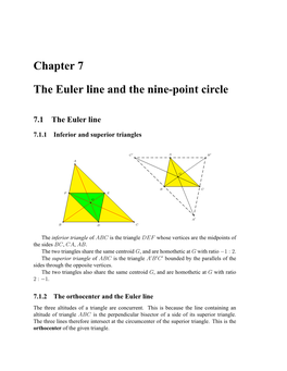 Chapter 7 the Euler Line and the Nine-Point Circle