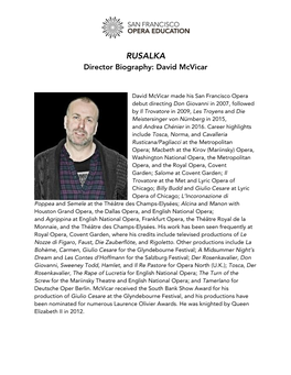 Director Mcvicar Biography