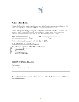 Patient Intake Form