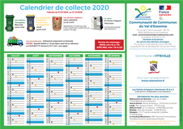 Calendrier De Collecte 2020 Collectes Du 01/07/2020 Au 31/12/2020