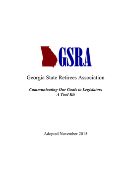 GSRA's Legislative