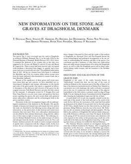 New Information on the Stone Age Graves at Dragsholm, Denmark