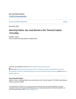 San José Women in the “Feminist Capital, 1975-2006