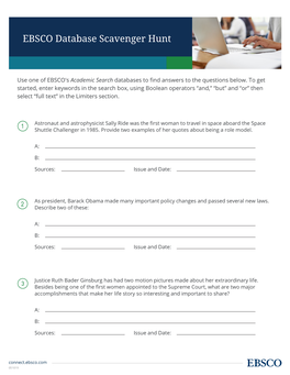 EBSCO Database Scavenger Hunt