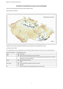 1 Distribution of Dactylorhiza Incarnata in the Czech Republic
