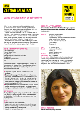 Case Sheet for Zeynab Jalalian