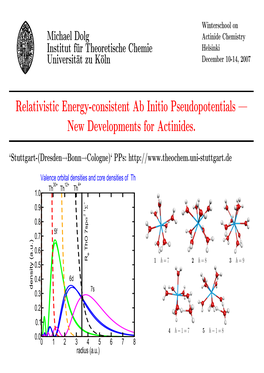 Relativistic Energy-Consistent Ab Initio Pseudopotentials — New Developments for Actinides