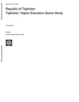 Tajikistan's Legal and Regulatory Framework