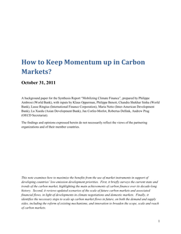 3 Benefits and Risks of Carbon Market Flows