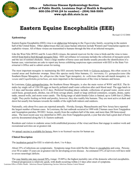 Eastern Equine Encephalitis (EEE)