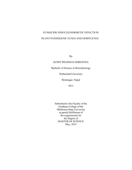 Fungicide-Induced Hormetic Effects in Plant Pathogenic Fungi and Oomycetes