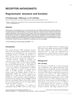 RECEPTOR ANTAGONISTS Pegvisomant