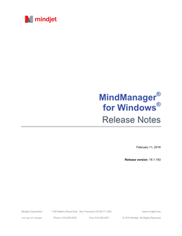 Mindmanager® for Windows® Release Notes