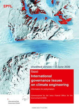 International Governance Issues on Climate Engineering