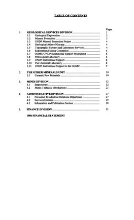 Table of Contents