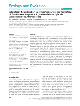 Interploidy Hybridization in Sympatric Zones: the Formation of Epidendrum Fulgens 3 E