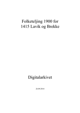 Folketeljing 1900 for 1415 Lavik Og Brekke Digitalarkivet