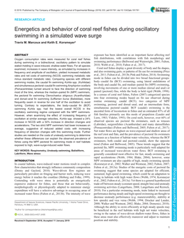 Energetics and Behavior of Coral Reef Fishes During Oscillatory Swimming in a Simulated Wave Surge Travis M