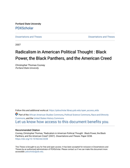 Black Power, the Black Panthers, and the American Creed