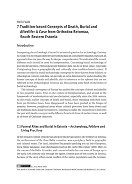 7 Tradition-Based Concepts of Death, Burial and Afterlife: a Case from Orthodox Setomaa, South-Eastern Estonia