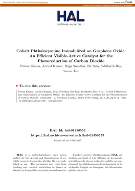 Cobalt Phthalocyanine Immobilized on Graphene Oxide