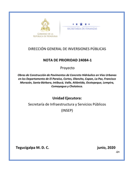 Dirección General De Inversiones Públicas Nota