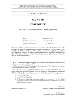 The Post Office Operational Land Regulations