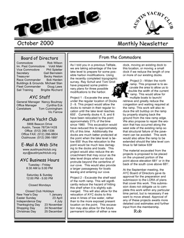 Monthly Newsletter October 2000