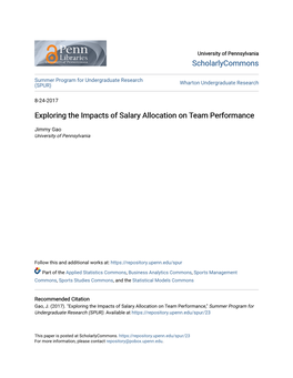 Exploring the Impacts of Salary Allocation on Team Performance