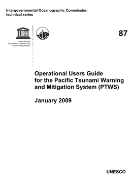 Operational Users Guide for the Pacific Tsunami Warning and Mitigation System (PTWS)