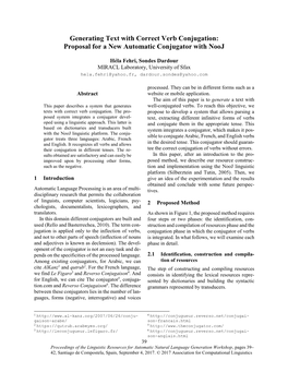 Generating Text with Correct Verb Conjugation: Proposal for a New Automatic Conjugator with Nooj