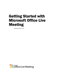 Getting Started with Microsoft Office Live Meeting