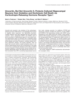 Urocortin, but Not Urocortin II, Protects Cultured Hippocampal Neurons from Oxidative and Excitotoxic Cell Death Via Corticotropin-Releasing Hormone Receptor Type I