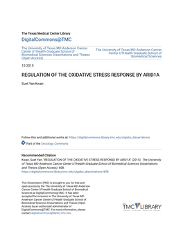 Regulation of the Oxidative Stress Response by Arid1a