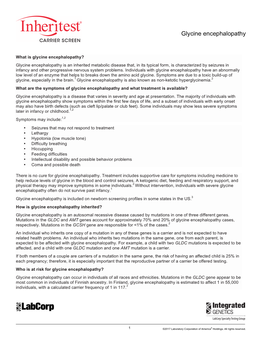 Glycine Encephalopathy, AMT-Related