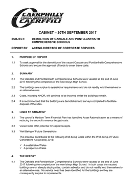 Demolition of Oakdale and Pontllanfraith Comprehensive Schools