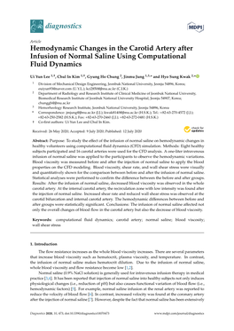 Hemodynamic Changes in the Carotid Artery After Infusion of Normal Saline Using Computational Fluid Dynamics