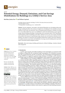 Potential Energy, Demand, Emissions, and Cost Savings Distributions for Buildings in a Utility’S Service Area