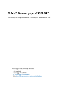 Noble E. Dawson Papersusgpl.NED